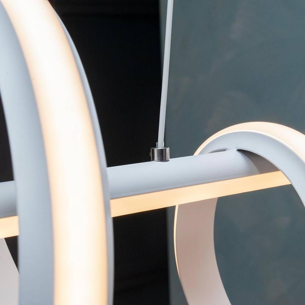LAMPADARIO LED 60 WATT LAMPADA TWIST BIANCO STILIZZATO CCT A68-B3C