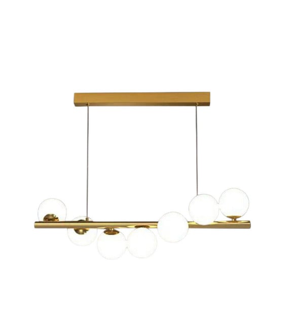 LAMPADARIO SOSPENSIONE BRONZO DECORATIVO CON 7 SFERE IN PLASTICA G9 A06