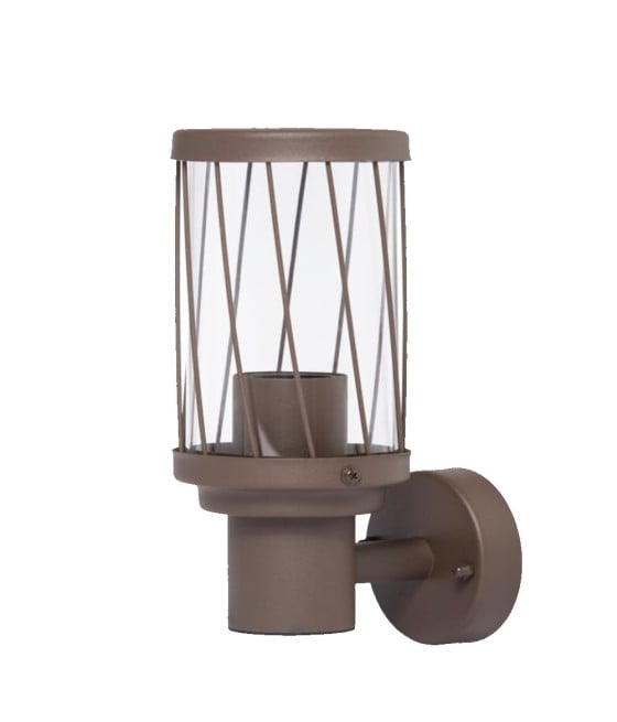 APPLIQUE LANTERNA MODERNA ESTERNO ALLUMINIO ROSSO RUGGINE E27 ESM-02C