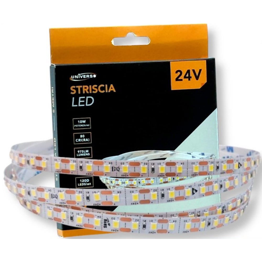 STRISCIA LED FLESSIBILE DC 24V 2835 MONOCOLORE BOBINA 50MT 2835-50M-24V