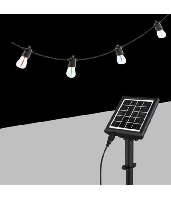 CATENA LUMINOSA PANNELLO SOLARE LED RGBW 10MT 10 LAMPADINE SO-ST-RGBW