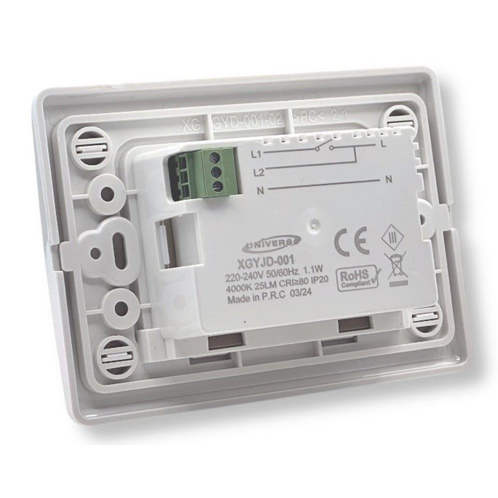 PUNTO LUCE EMERGENZA INCASSO 1.1W LUCE 3000K 4000K 6500K XGYJD-001