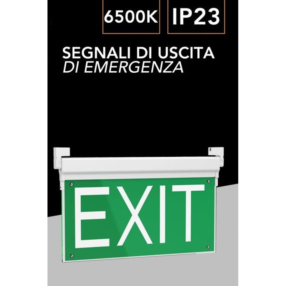 LAMPADA LED D'EMERGENZA ANTI BLACKOUT SCRITTA EXIT LUCE 6500K LT-45338