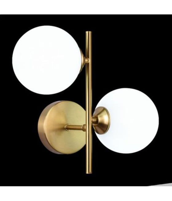 APPLIQUE DA PARETE LAMPADA IN METALLO BRONZO CON 2 SFERE G9 IP20 AQ42