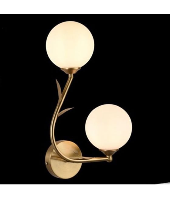 APPLIQUE DA PARETE IN METALLO DESIGN NATURALE CON 2 SFERE G9 IP20 AQ65
