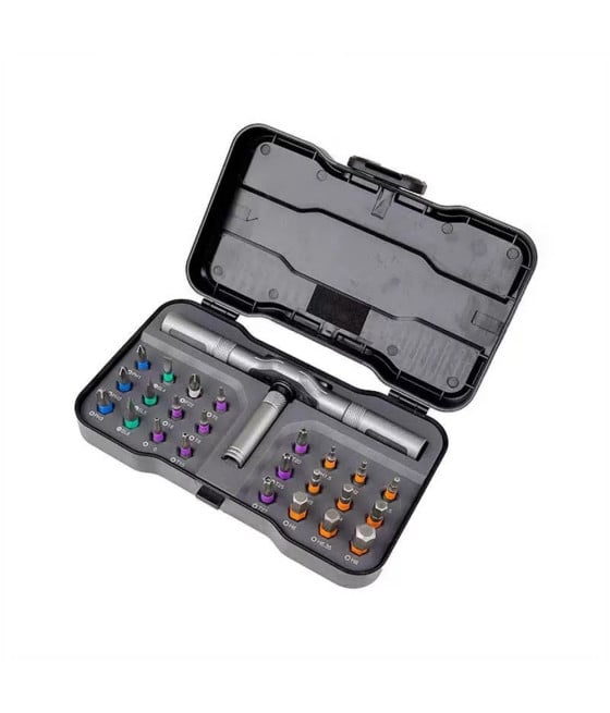 KIT CACCIAVITI CRICCHETTO 24IN1 PRECISIONE 24 PUNTE MANICO RIMOVIBILE
