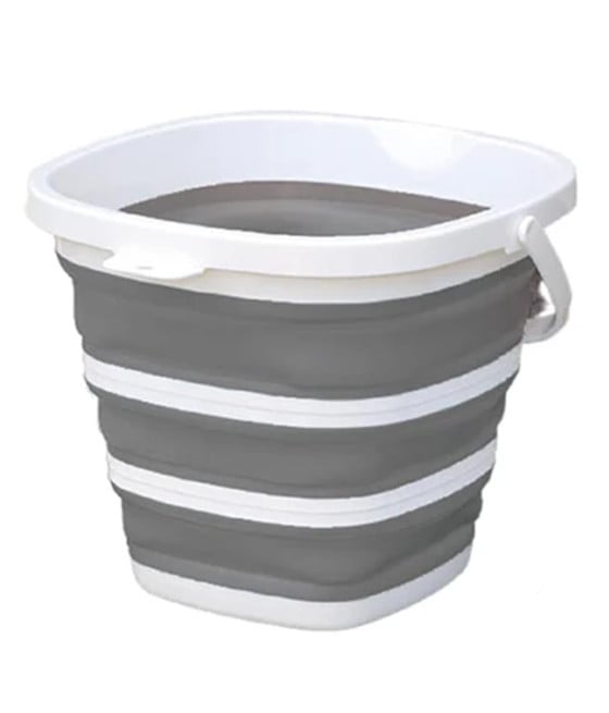 SECCHIO QUADRATO PIEGHEVOLE 7,5LT CON MANIGLIE MULTIFUNZIONALE PORTATILE