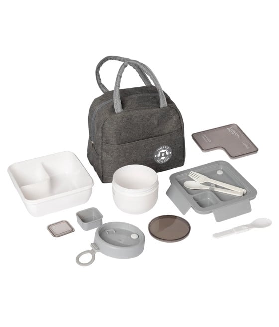 SET LUNCH BOX CON BORSA TERMICA CONTENITORI POSATE 6PZ PER PRANZO