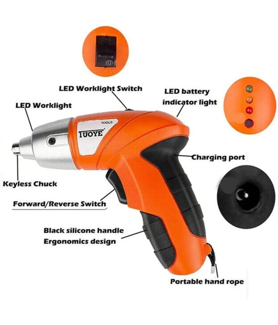 AVVITATORE CACCIAVITE ELETTRICO A BATTERIA TRAPANO 38 PUNTE TORCIA LED
