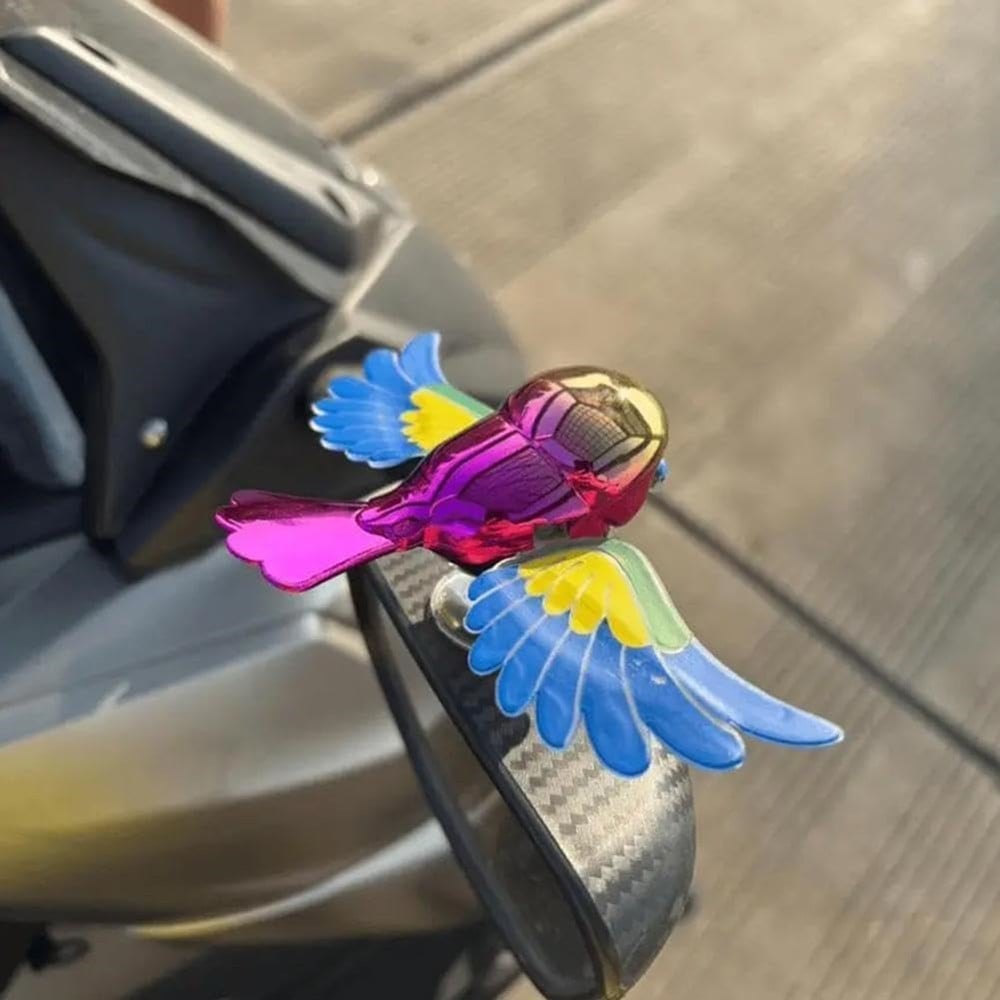 DECORAZIONE UCCELLO VOLANTE AUTO MOTO BICI CON ALI ROTANTI ADESIVA