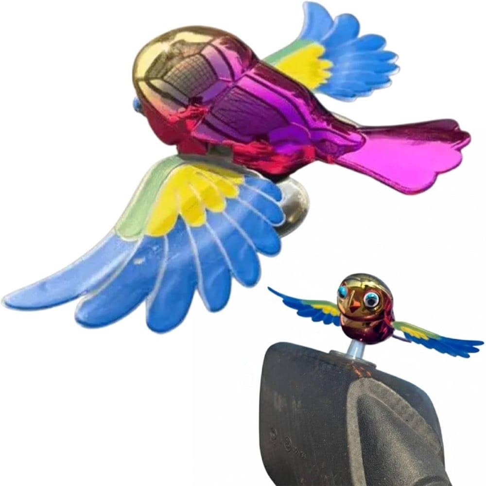 DECORAZIONE UCCELLO VOLANTE AUTO MOTO BICI CON ALI ROTANTI ADESIVA