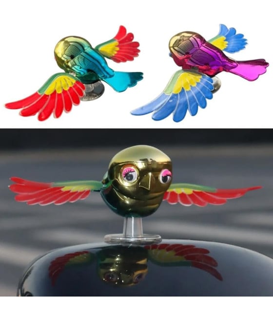 DECORAZIONE UCCELLO VOLANTE AUTO MOTO BICI CON ALI ROTANTI ADESIVA