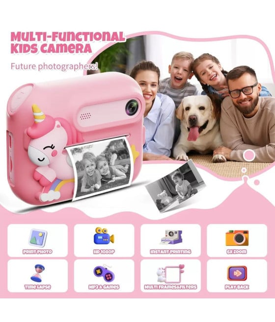 MINI MACCHINA FOTOGRAFICA PORTATILE UNICORNO MULTIFUNZIONALE BATTERIA