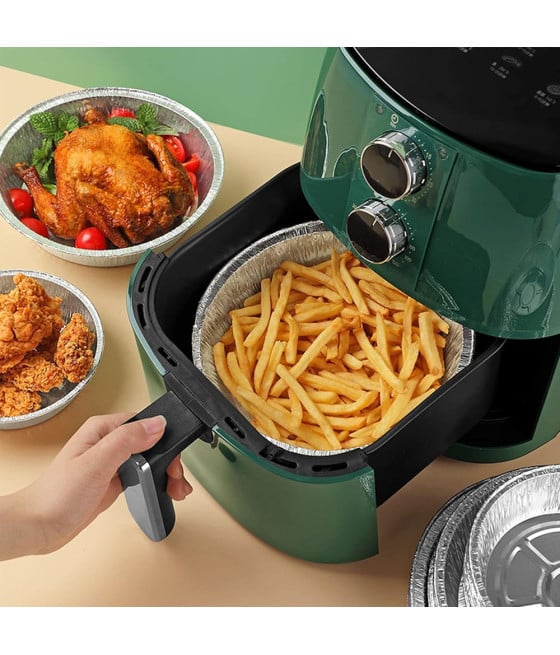 10PZ VASSOIO CONTENITORE ANTIADERENTE ALLUMINIO PER FRIGGITRICE ARIA