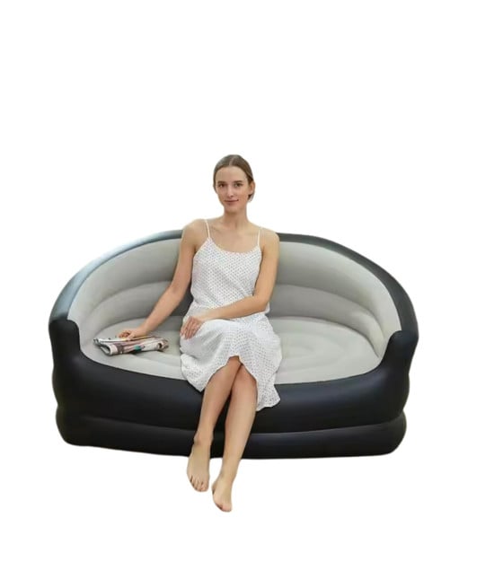 DIVANO GONFIABILE A 2 POSTI COMFORT PORTATILE CON SCHIENALE BRACCIOLI