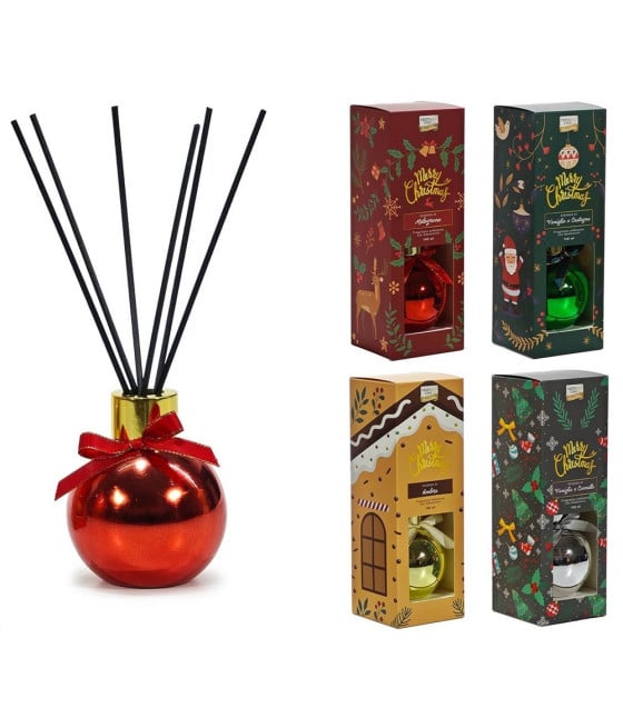 DIFFUSORE FRAGRANZA AMBIENTI NATALIZIA 100ML FORMA PALLA CON BASTONCINI