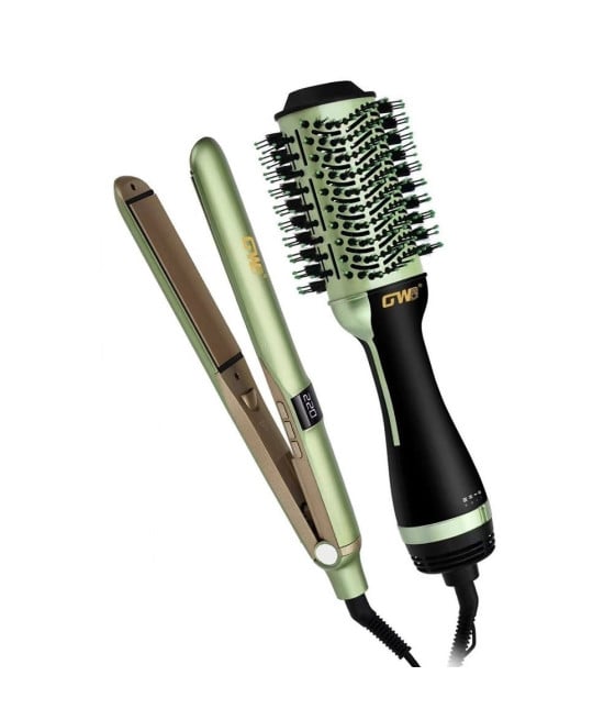 SET PIASTRA + SPAZZOLA ROTANTE IONI 2IN1 STYLING CAPELLI MULTIFUNZIONE