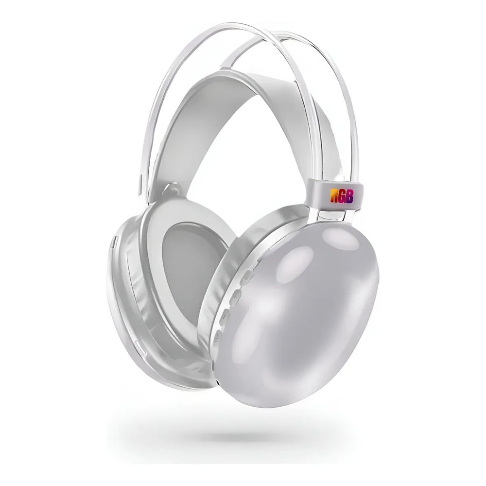 CUFFIE WIRELESS RICARICABILE BLUETOOTH LUCI RGB LED MUSICA SMARTPHONE