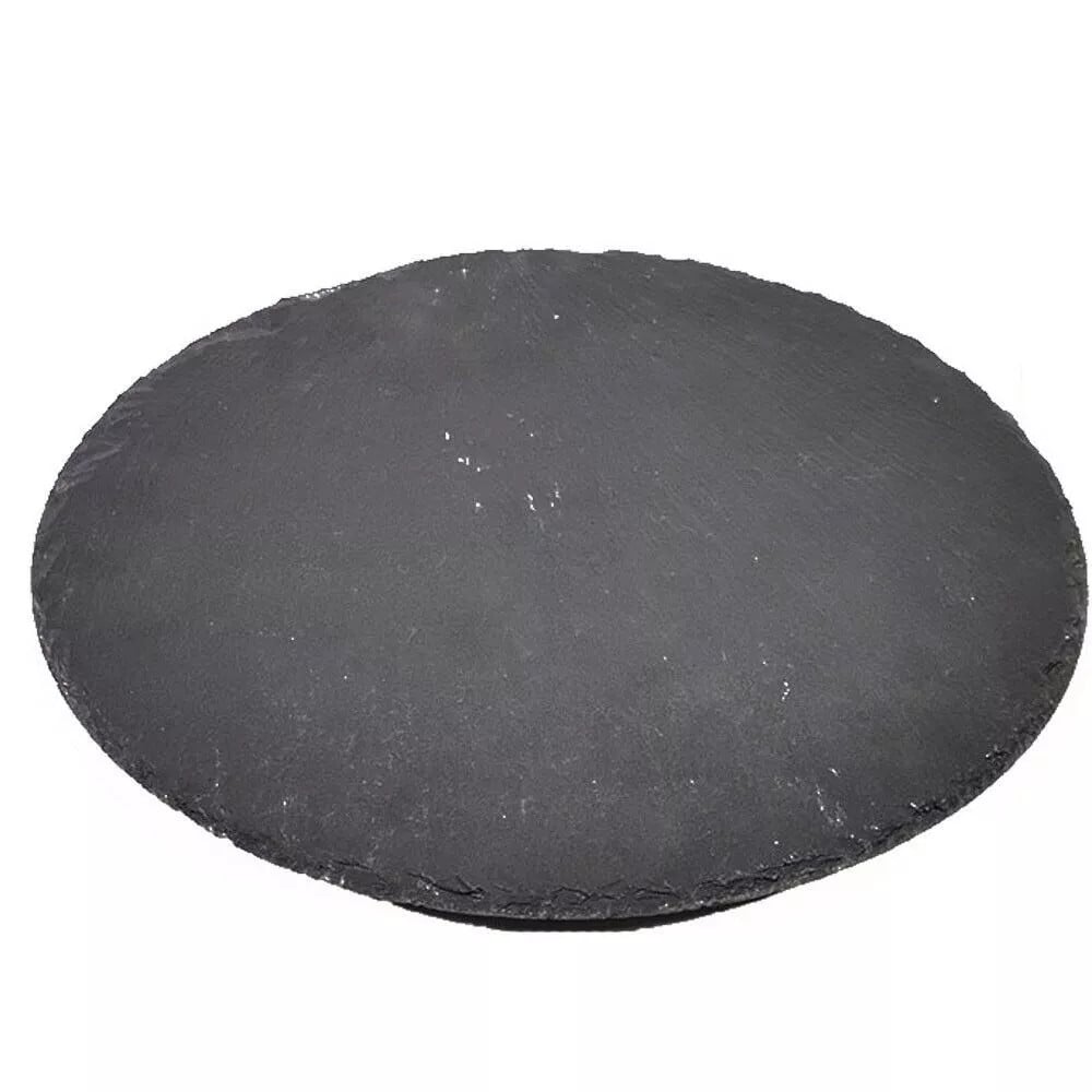 VASSOIO TONDO IN ARDESIA GIREVOLE TAGLIERE NERO Ø30CM PIETRA NATURALE