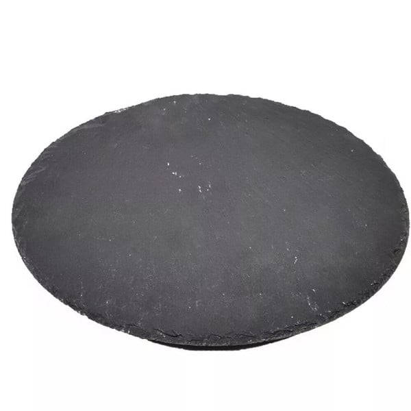VASSOIO TONDO IN ARDESIA GIREVOLE TAGLIERE NERO Ø30CM PIETRA NATURALE