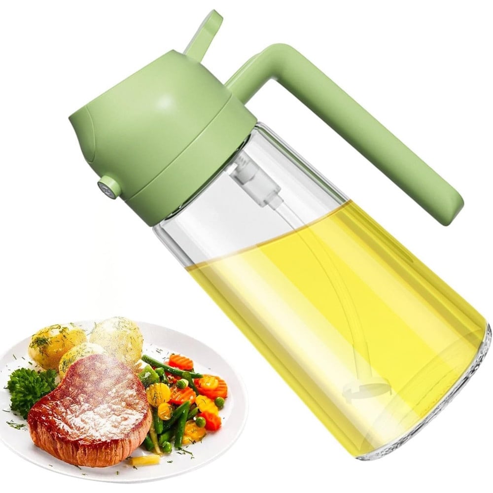 SET DISPENSER DOSATORE OLIERA SPRUZZATORE OLIO 3 CONTENITORI CONDIMENTI