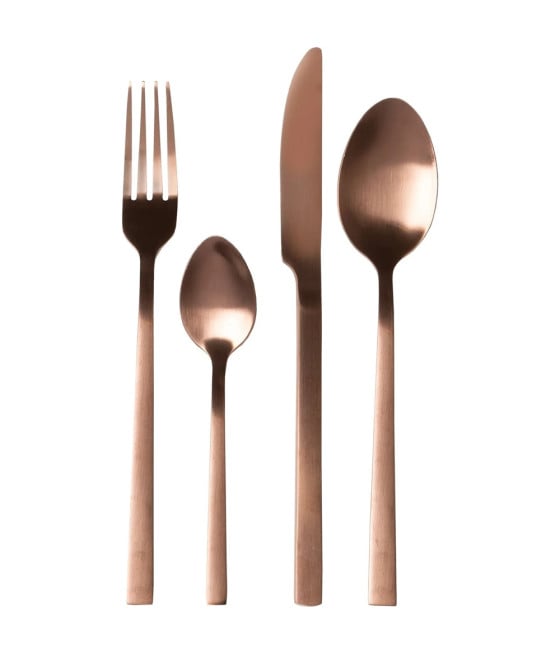 SET SERVIZIO DI POSATE IN ACCIAIO INOX BRONZO SATINATO DA 24PZ