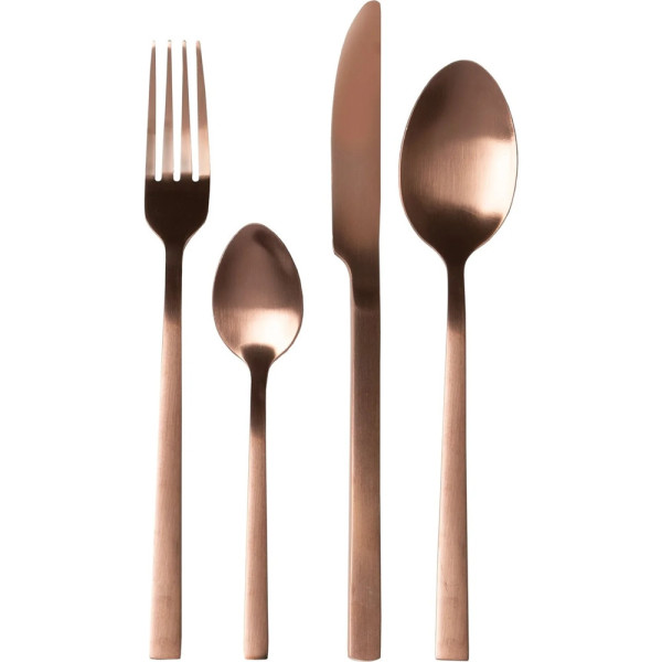 SET SERVIZIO DI POSATE IN ACCIAIO INOX BRONZO SATINATO DA 24PZ
