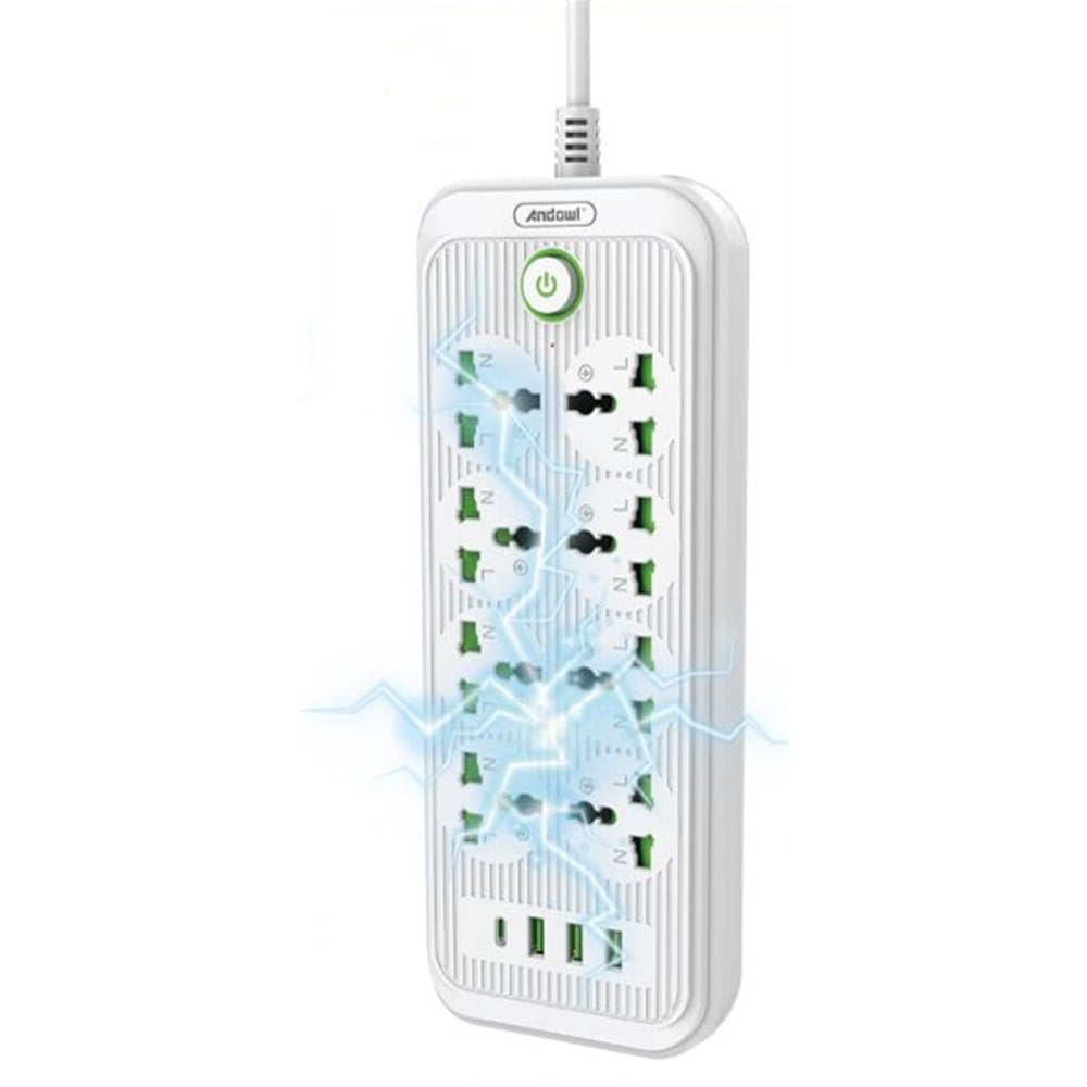 CIABATTA MULTIPRESA CORRENTE 8 PRESE 3 PORTE USB 1 PORTA PD 2500W Q-PX20