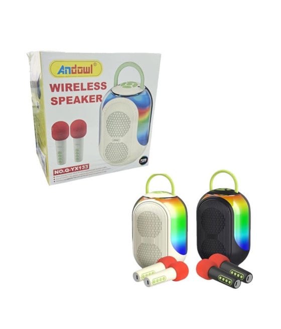 ALTOPARLANTE BLUETOOTH WIRELESS PORTATILE MICROFONI LUCE RGB Q-YX133