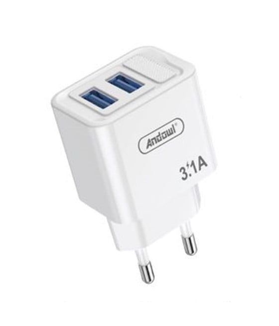 CARICATORE CARICABATTERIE PARETE DUAL USB 3.1A RICARICA RAPIDA Q-CD63