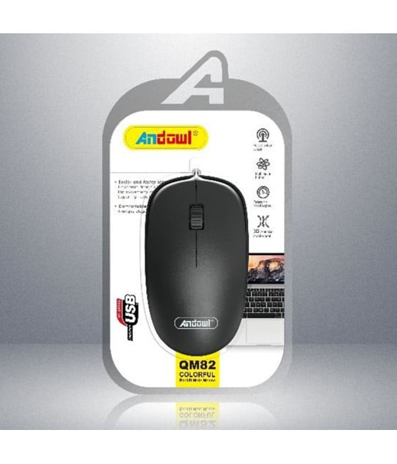 MOUSE CABLATO CAVO USB QM82 SENSORE OTTICO 3 PULSANTI DESIGN COLORATO