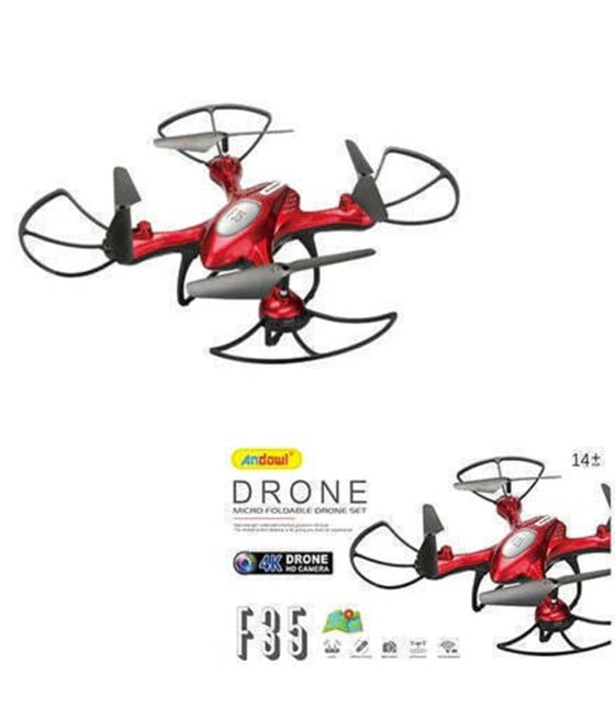 DRONE F35 CON TELECAMERA 4K HD QUADRICOTTERO RC PIEGHEVOLE CONTROLLER