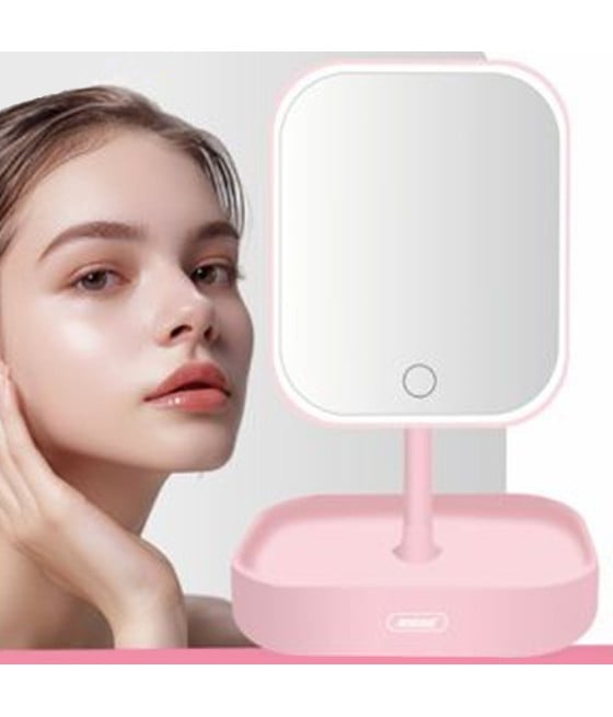 SPECCHIO TRUCCO RETTANGOLARE DA SCRIVANIA A 3 COLORI LED TOUCH Q-HZ740