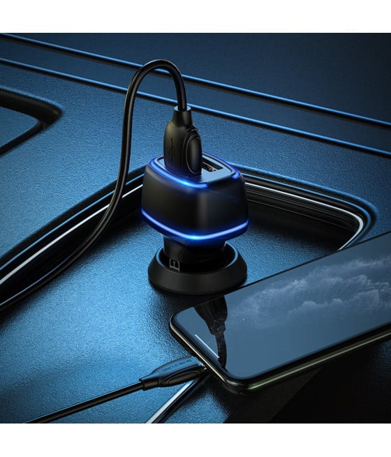 CARICABATTERIE DA AUTO Q-DC51 RICARICA RAPIDA PD20W 2 PORTE USB TYPE-C