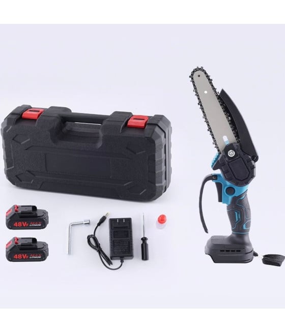 MINI MOTOSEGA ELETTRICA 6" 2 BATTERIA DA 48 V POTATURA CON VALIGETTA