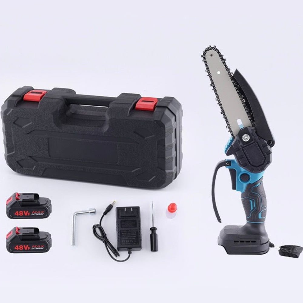 MINI MOTOSEGA ELETTRICA 6" 2 BATTERIA DA 48 V POTATURA CON VALIGETTA