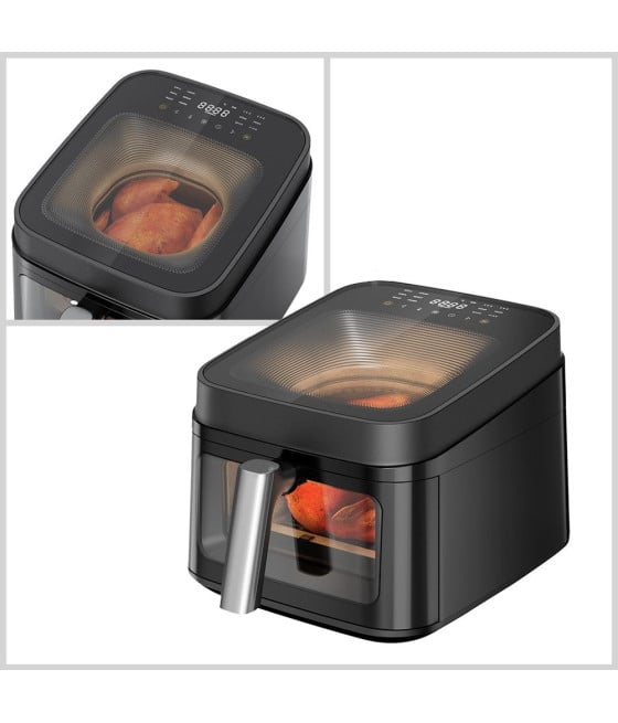 FRIGGITRICE AD ARIA DOPPIA FINESTRA OBLÒ FORNO 6,5LT 1700W 12 PROGRAMMI