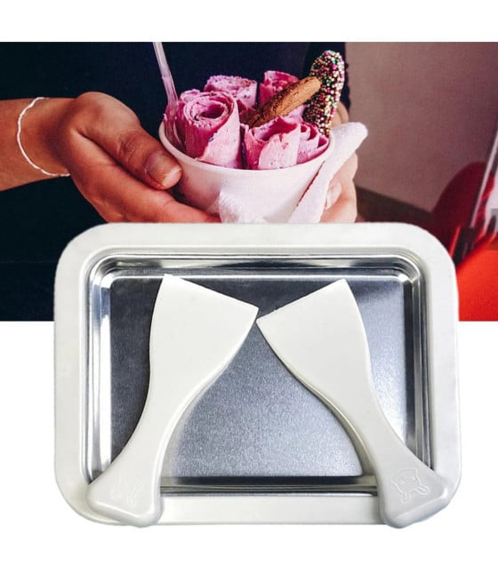 VASSOIO PIASTRA GELATIERA IN ACCIAIO PER PREPARARE GELATO SPATOLE