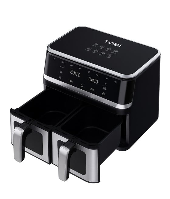 FRIGGITRICE AD ARIA A DOPPIO CESTELLO 15LT 2400W TOUCH LED 8 PROGRAMMI