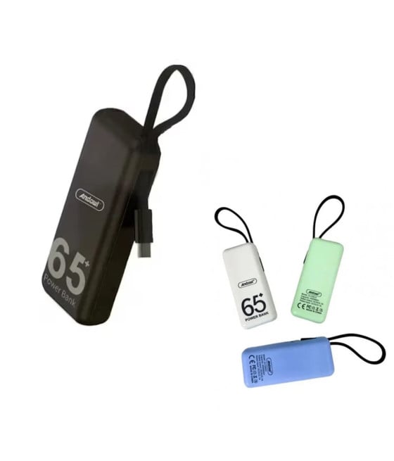 POWER BANK PORTATILE 6500MAH RICARICA RAPIDA CAVO TYPE-C Q-CD633
