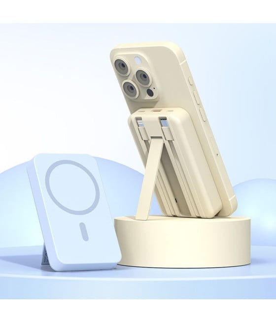 POWER BANK MAGNETICO WIRELESS 12000MAH RICARICA RAPIDA 22,5W CAVI Q-DC278