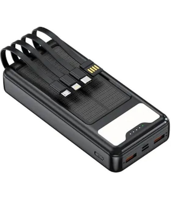 POWER BANK SOLARE A RICARICA RAPIDA 12000MAH 4 CAVI INTEGRATI Q-DC79