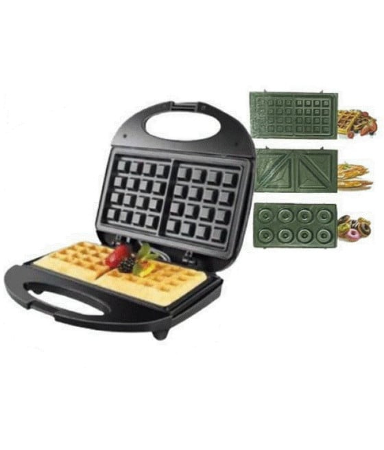 PIASTRA WAFFLE 900W RISCALDAMENTO RAPIDO PIASTRE INTERCAMBIABILI Q-HB22
