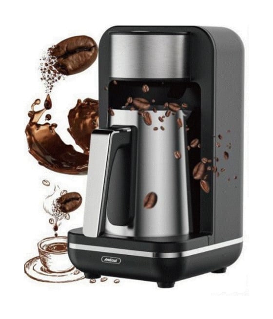 MACCHINA DA CAFFÈ CAFFETTIERA ELETTRICA 4 TAZZE PER CAFFÈ TURCO GRECO Q-CF89