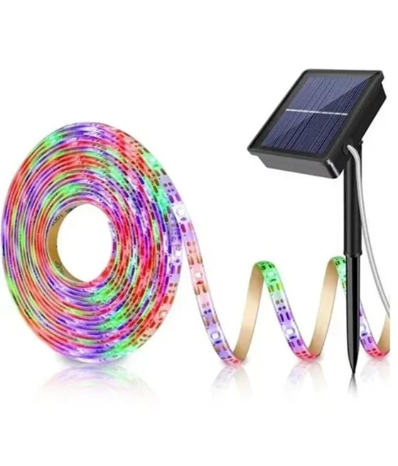 STRISCIA A LED RGB DA 5 MT CON PANNELLO SOLARE TELECOMANDO Q-ZD933
