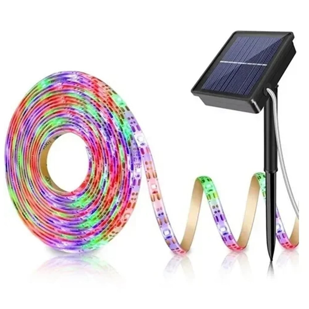 STRISCIA A LED RGB DA 5 MT CON PANNELLO SOLARE TELECOMANDO Q-ZD933