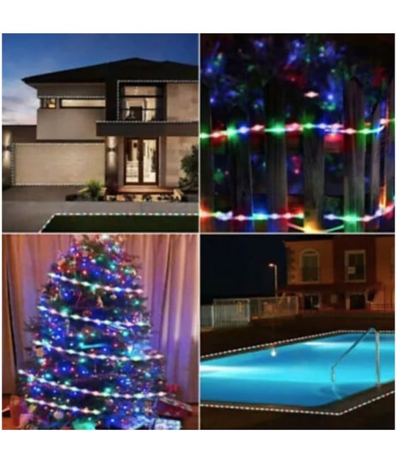 STRISCIA A LED RGB DA 5 MT CON PANNELLO SOLARE TELECOMANDO Q-ZD933