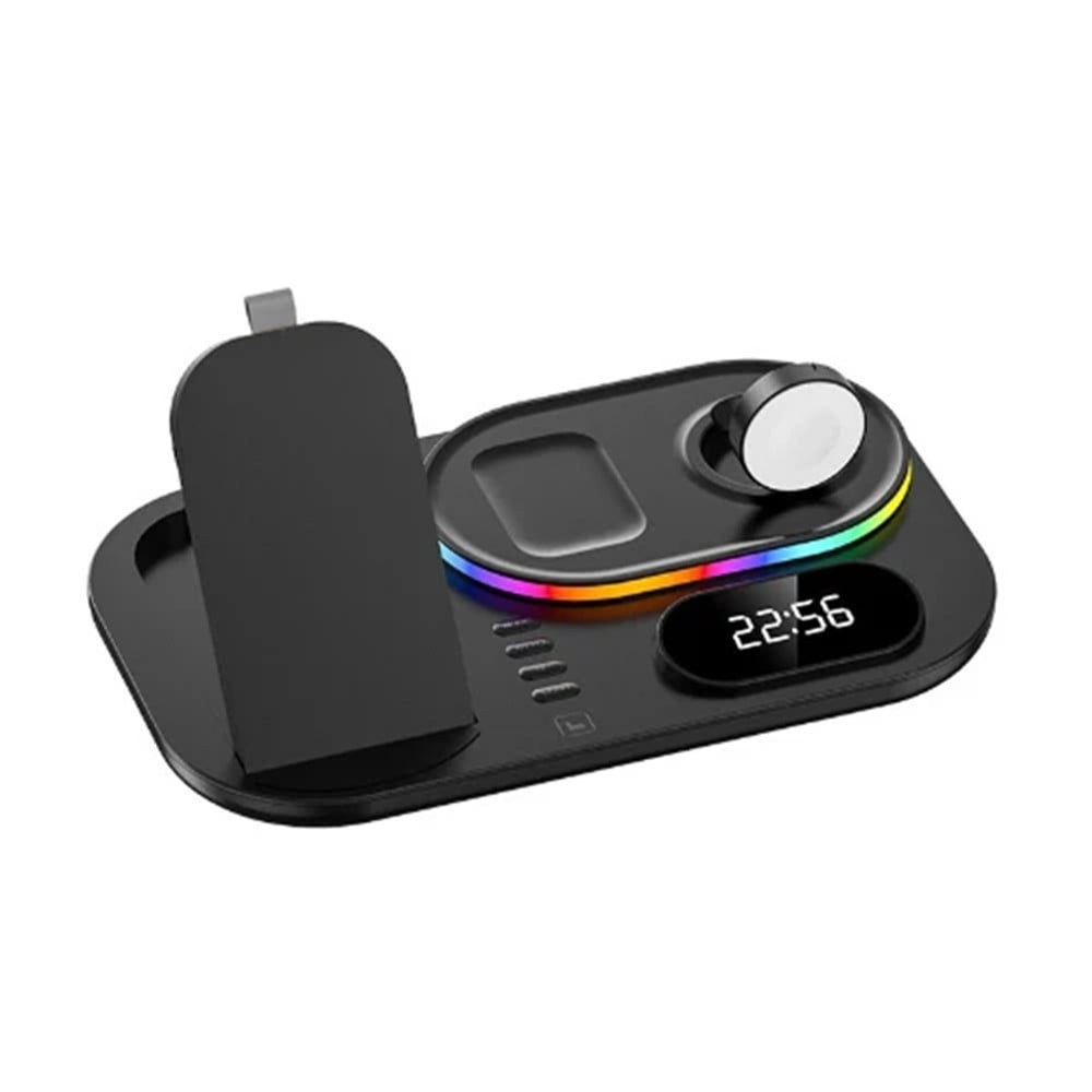 STAZIONE RICARICA WIRELESS 4IN1 MULTIFUNZIONE 30W SMARTPHONE SMARTWATCH A06