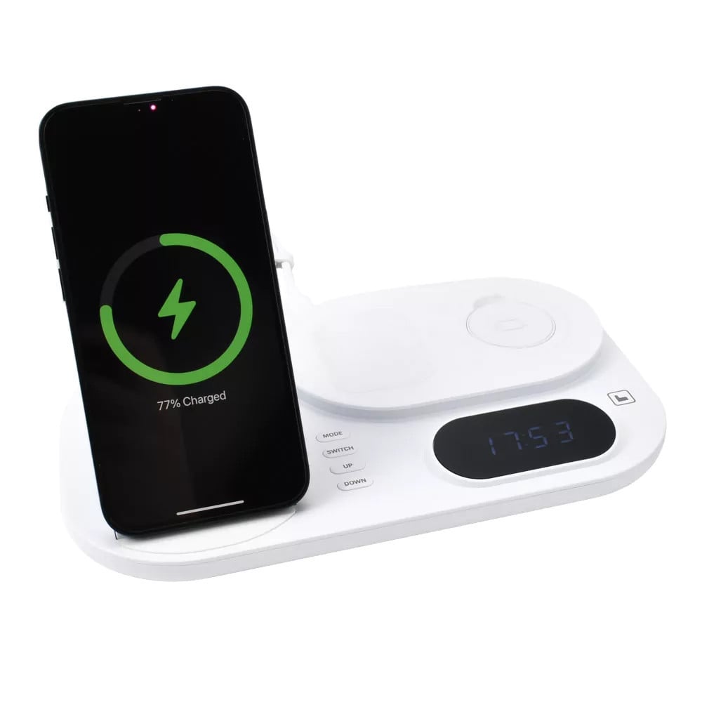STAZIONE RICARICA WIRELESS 4IN1 MULTIFUNZIONE 30W SMARTPHONE SMARTWATCH A06