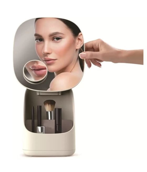 PORTA TRUCCHI CON SPECCHIO INGRANDITORE ORGANIZER PER COSMETICI MAKE UP